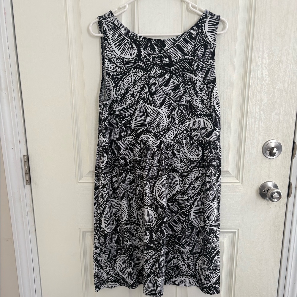 Sonoma XL Black White Floral Sundress l Sleeveless Empire Waist Casual Summer - Picture 3 of 4